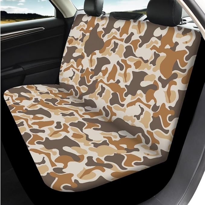 Bulopur Camo Hunting Duck Car Seat Covers Front and Rear with Steering Wheel Cover Elastic Center Console Cushion Anti-Slip Seat Belt Pads 14 Piece Vehicle Interior Decor Set