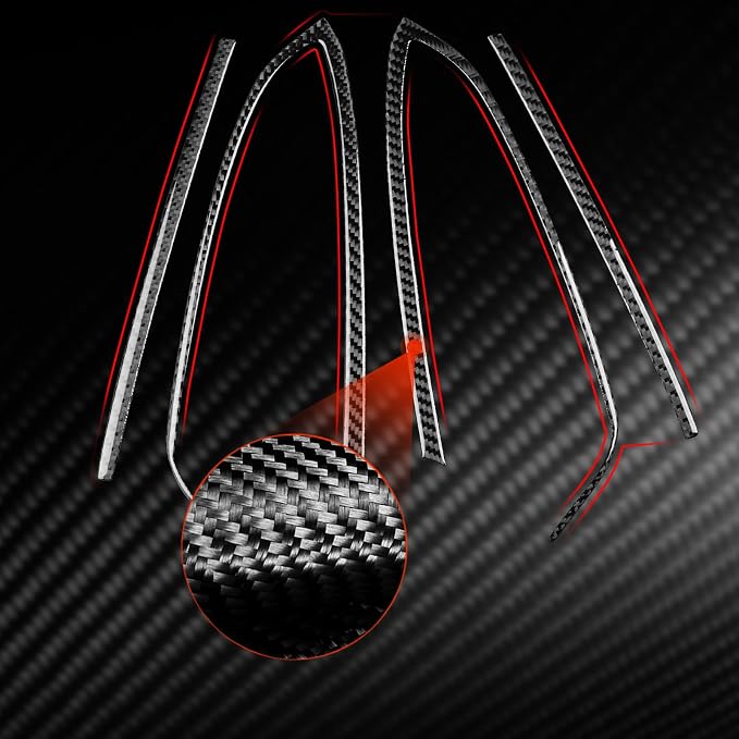 Soft Carbon Fiber Car Interior Window Lift Frame 4/Piece Decorative Sticker for Lexus RC300 350 200T 15-24 Carbon Fiber Interior Accessories