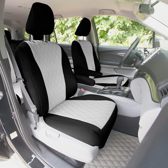 FH Group Custom Fit Car Seat Covers Specifically Made for 2016–2022 Honda Pilot, Front Set Gray Ultraflex Neoprene, Waterproof Car Seat Cover, Honda Accessories