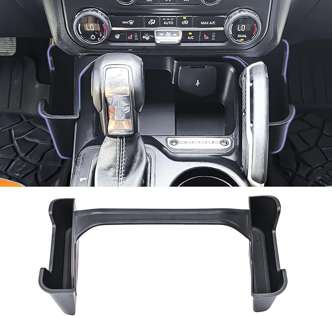 RUNROAD Center Console Organizer Compatible with 2021-2025 Ford Bronco 4 Doors Accessories, Rear Seat Air Vent Deflectors for 2025 Bronco Rear Air Conditioning Extensions 4PCS (NOT for 2-Doors/Sport)