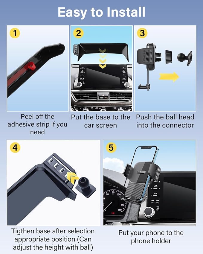 Phone Mount for Mercedes Benz GLC 2016 2017 2018 2019/C-Class 2015 2016 2017 2018 Accessories 7-Inch Screen Fixed Clip, Automobile Cradles Car Phone Holder, Cell Phone Base Not Block Air Vent