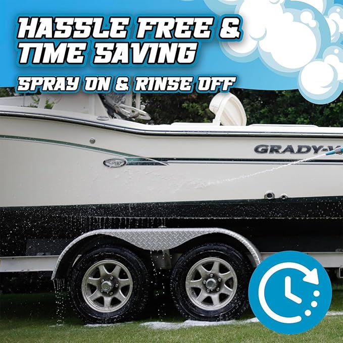 Salty Captain Foam Cannon For Hose – The Ultimate Foam Blaster that Connects to Any Garden Hose – Professional Car Wash Gun & Boat Wash with Concentration Adjustment – Scratch-Free Cleaning for Boats