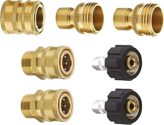 MTM Hydro Pressure Washer 7-Piece Hose Adapter Kit for use with Foam Cannons, Pressure Washers and Hoses Commercial Grade