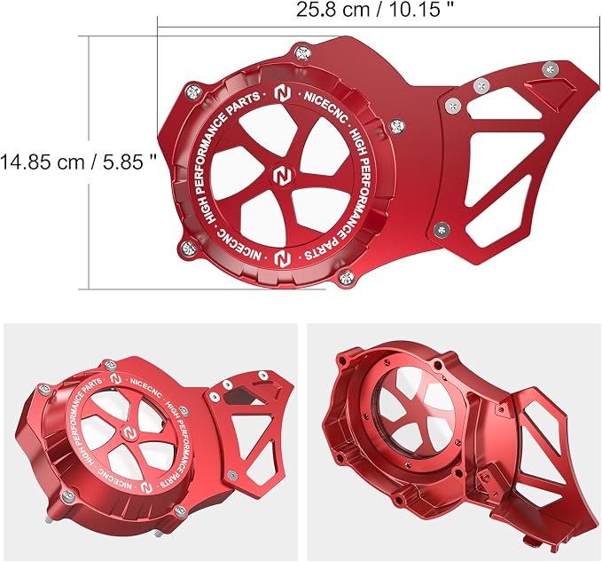 NICECNC Sprocket Protector Engine Crankcase Guard Compatible with Yamaha Blaster 200 YFS200 1988-2006, See Fitments, Replacement for 2XJ-15411-00-00 Red