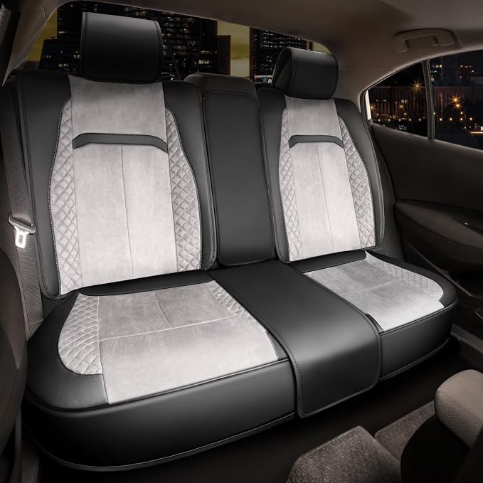 Voris Series Full Set Seat Covers Universal for Cars Trucks SUV, Grey, CA-SC-VORIS-Full-GY