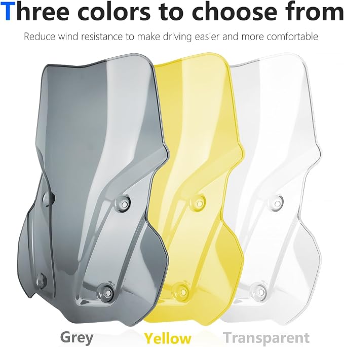 Motorcycle Windshield for F850GS Reduce Wind Resistance Front Windscreen Wind Deflector Fits for BMW F 850gs Adventure F850 GS/ F850 ADV (Grey)