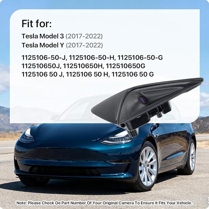 1125106-50-J Front Left Side Fender Camera Replacement for Tesla Model 3 2017-2022 & Tesla Model Y 2017-2022, OE Trun Signal Repeater Wing Cam Replaces 1125106-50-H, 1495864-20-E by GreenYi