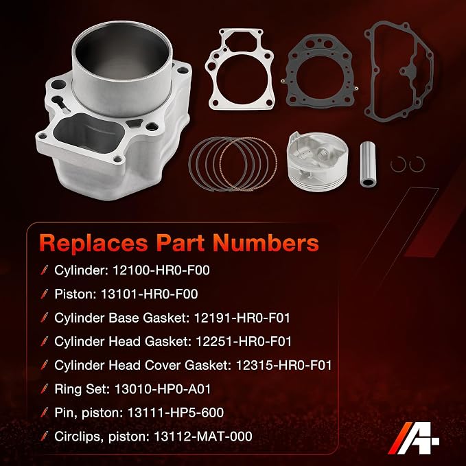 TRX500 92mm Top End Rebuild Kit Compatible with Honda Foreman 500 Rubicon 500 Pioneer 500 (2012-2021), Cylinder Piston Gasket Kit with Air Filter, Spark Plug