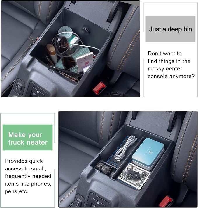 TOPINSTALL New Blue Tray Compatible with 2021-2024 Ford Bronco & 2025+ Bronco 2-Door & 2025+ 4-Door Manual Transmission, Full Size Bronco Organizer (NO for 2025+ 4-Door Automatic)