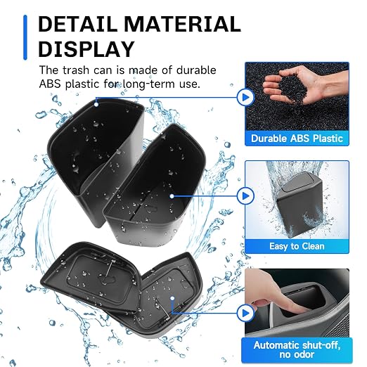 SXCY 2PCS for Toyota RAV4 Trash Can for 2019-2024 2025 Toyota RAV4 Accessories Front Door Side Trash Can [OEM-Fit] Garbage Bin Storage Box Waterproof Leak-Proof Trash Bin w/Lid Odor-Free Storage