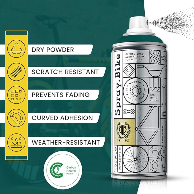 Spray.Bike Spray Paint | Designed Mainly for Bicycles | Multi-Use Acrylic Spray Paint for Metal, Plastic | High Coverage Bike Paint, 400ml, Peacock