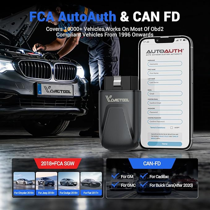 OBD2 Scanner Diagnostic Tool VDIAGTOOL D200, Wireless Bidirectional Scan Tool-Lifetime Free Updates, 26 Resets (Unlockable 49+), Full System Car Code Reader OBD2 Scanner Bluetooth for iOS & Android