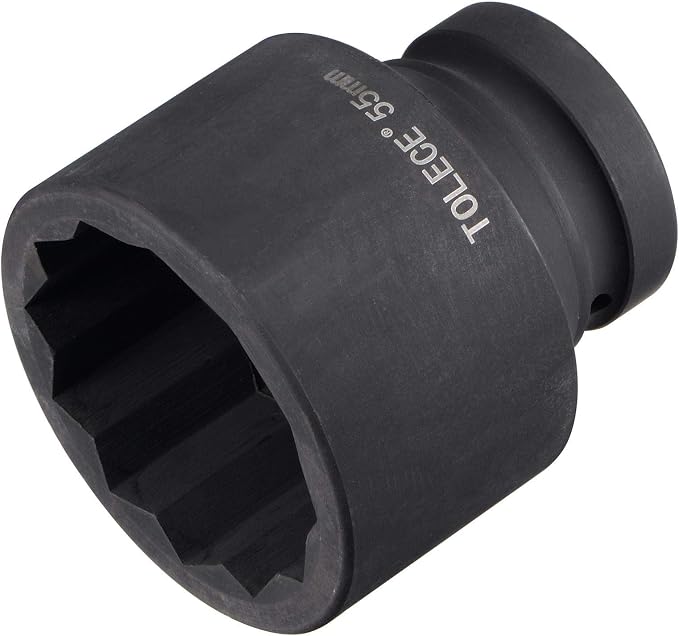 uxcell 1-Inch Drive 55mm 12-Point Impact Socket, CR-MO Steel 80mm Length, Standard Metric Sizes