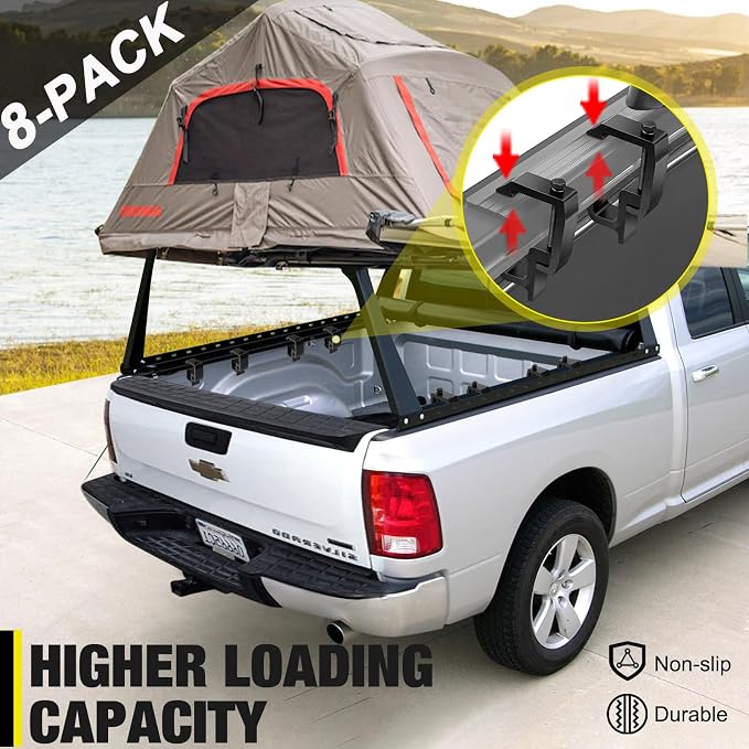 moveland Upgraded 𝟖 𝐏𝐂𝐒 Camper Shell Clamps - Heavy Duty Truck Topper Clamps - More Secure Truck Cap Clamps for Dodge Dakota Ram 1500 2500 3500, F150 F250, Titan, Tundra