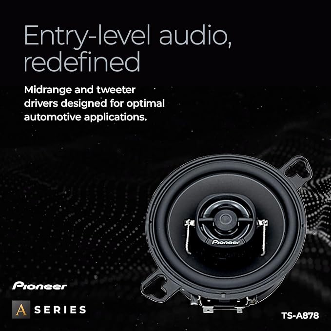 PIONEER A-Series TS-A878 3.5” 2-Way Speakers (Pair) – 60W Max, Balanced Sound + Smooth Treble, Great Stock Replacement, Easy Installation