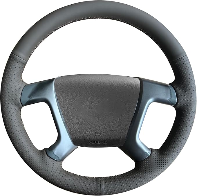 Loncky Leather Steering Wheel Cover for Chevrolet 2008-2013 Silverado 1500 /Silverado 2500 3500/2007-2014 Tahoe/2007-2014 Suburban 1500/2007-2013 Avalanche 1500/2009-2015 Traverse/Express