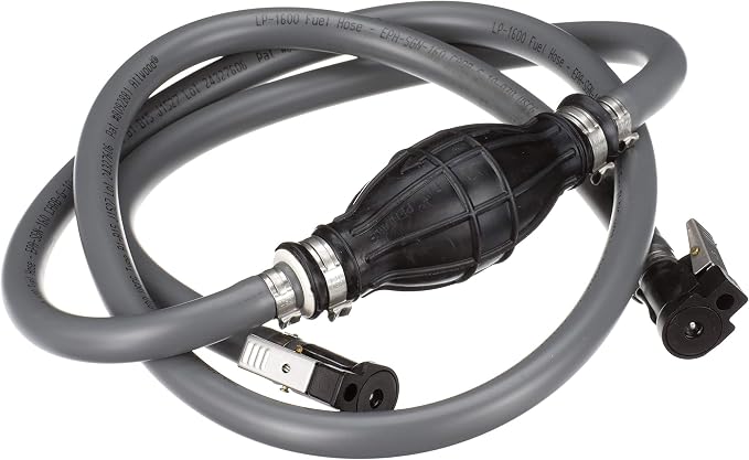 Attwood Johnson/Evinrude Marine Fuel Line Kit, EPA Compliant, 6 Feet Long, 3/8-Inch Diameter Hose with Tank & Engine Fittings, Primer Bulb. (Tank-side Fitting Not Included), 93806ELP7