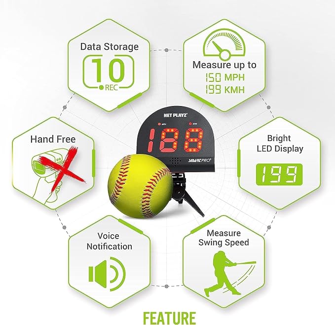 Softball Gfits Training Equipment & Gear - Radars, Speed Sensors (Hands-Free) Radar Guns, Pitching Speed Guns