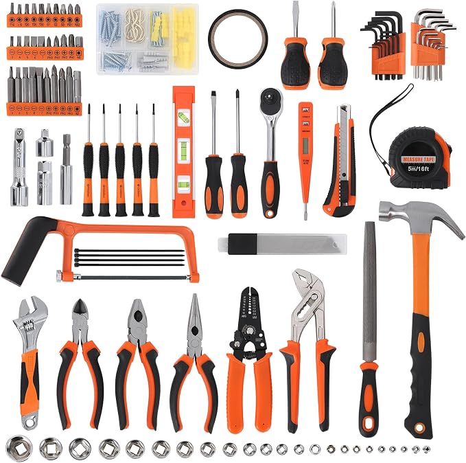 GarveeTech 236 Piece Tool Set, Socket Wrench General Home/Auto Repair Tool Kit, Combination Package Mixed Tool Set Hand Tool Kit with Plastic Toolbox Storage Case