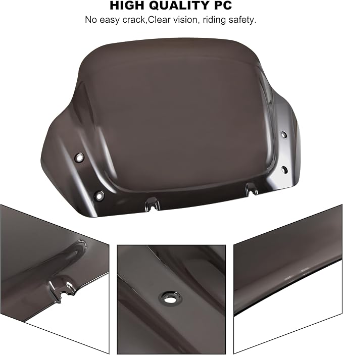 10" Windshield Kits for Harley Street Glide 24-later, Dark Tinted Wind Shield Windscreen Air Deflector for Harley Davidson Street Glide CVO FLHXSE 2023-2026 Accessory