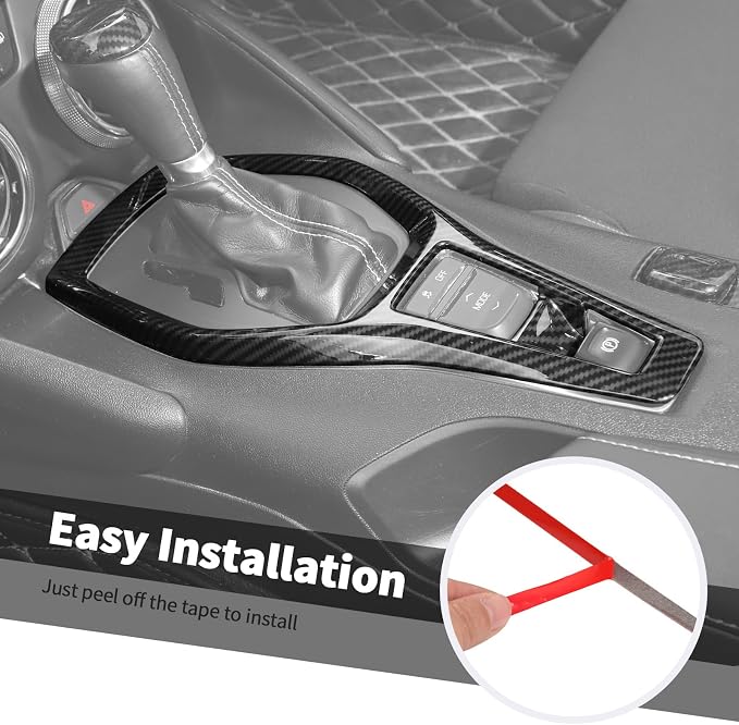 Jimen Fit for Chevrolet Camaro 2017-2024, 6PCS Carbon Fiber Interior Trim Kits - Navigation Screen Cover, Gear Shift Panel Trim