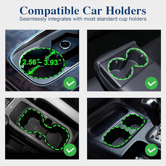 Car Cup Holder Expander, Cup Holder Extender Adapter with Expandable Arm and Adjustable Base, Compatible with Yeti Ramblers, Hydro Flasks, Stanley, Owala Most Coffee Mugs Bottles & Cups