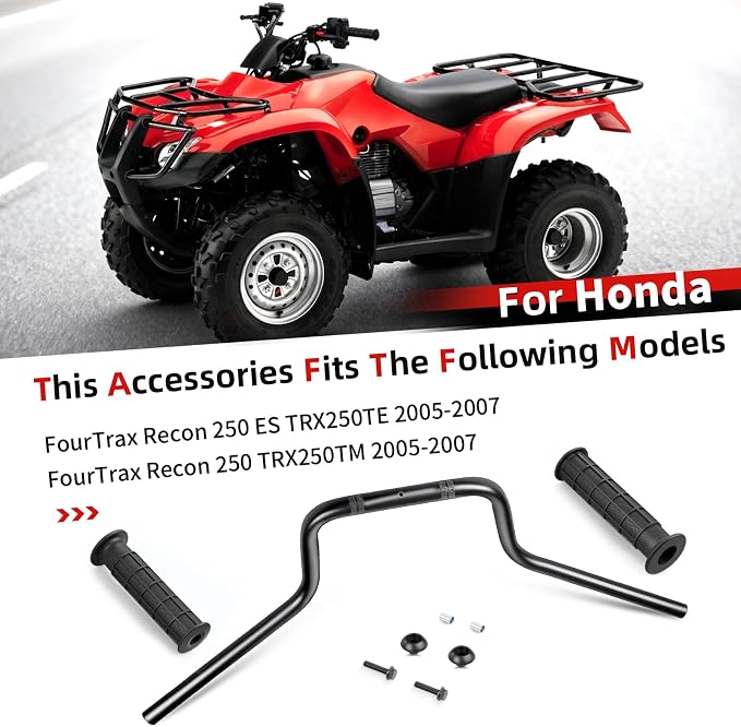 Heavy Duty Handlebar w/Grips Assy For Honda 2005 TO 2007 FourTrax Recon 250 TRX250 TE/TM 53100-HM8-B00