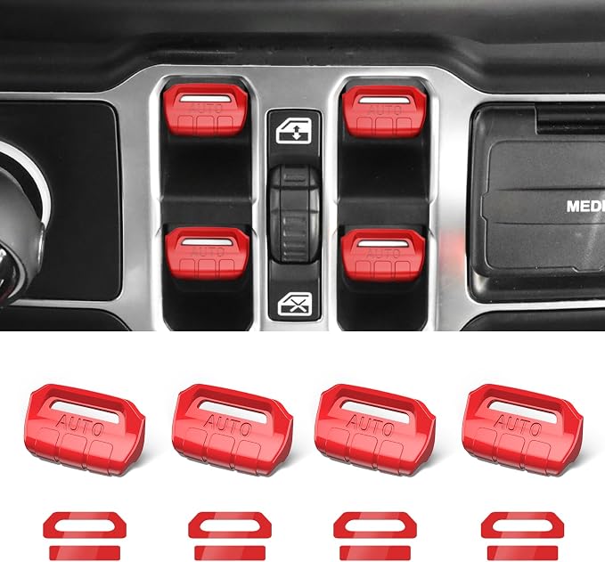 DIAMOOKY Center Console Organizer & Window Switch Button Cover for Jeep