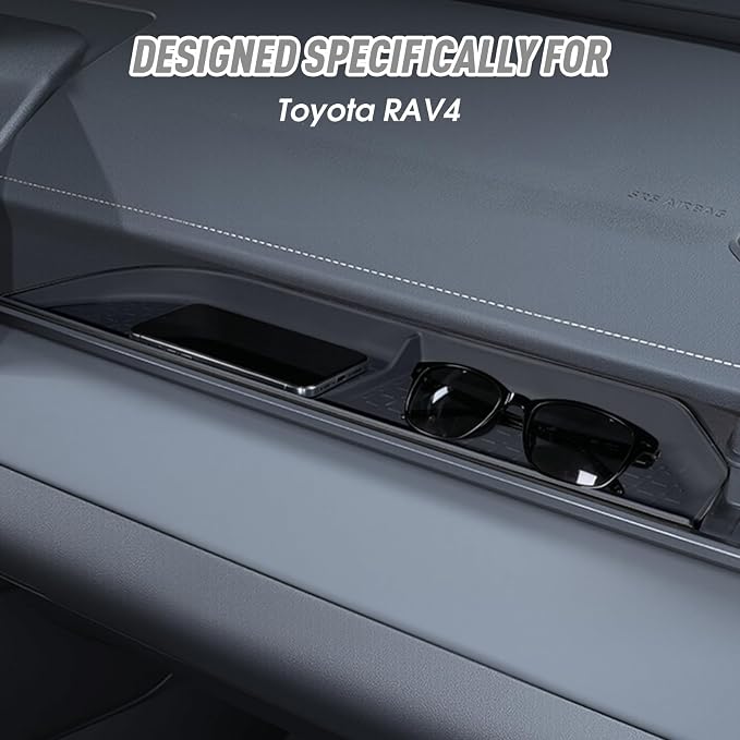 Passenger Storage Organizer Mat for Toyota RAV4 Accessories Center Console Glove Box Storage Organizer Black