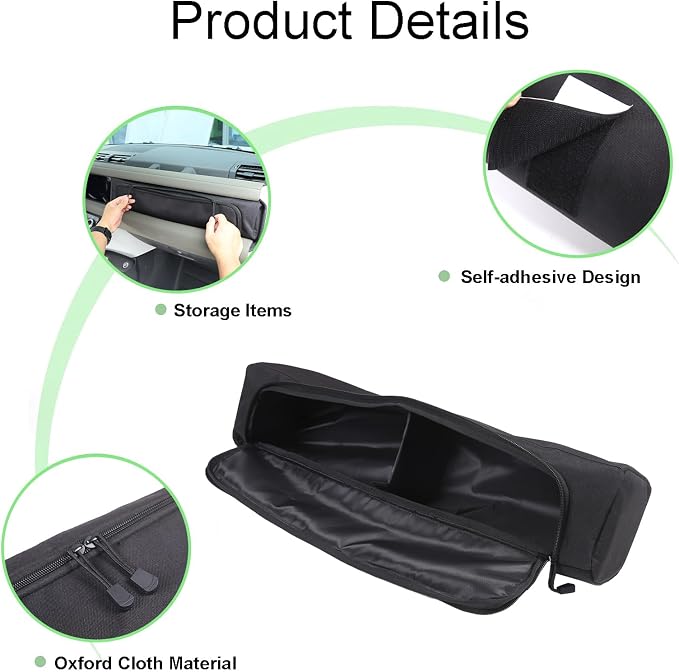 PIUGILH Dashboard Glove Storage Bag Compatible with Land Rover Defender 90 110 130 2020-2026 Accessories, Center Console Front Passenger Dash Board Storage Bag Organizer, 1Pcs (Black)
