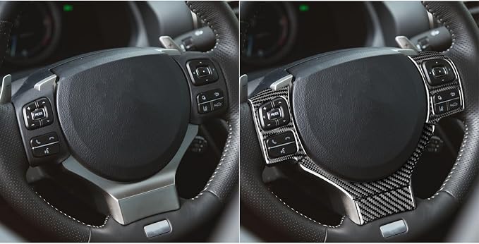 Soft Carbon Fiber Car Interior Steering Wheel Set 4/Piece Decorative Sticker for Lexus RC300 350 200T 15-24 Carbon Fiber Interior Accessories