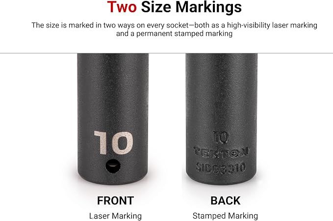 TEKTON 3/8 Inch Drive Impact Socket Set, 15-Piece | SID91120