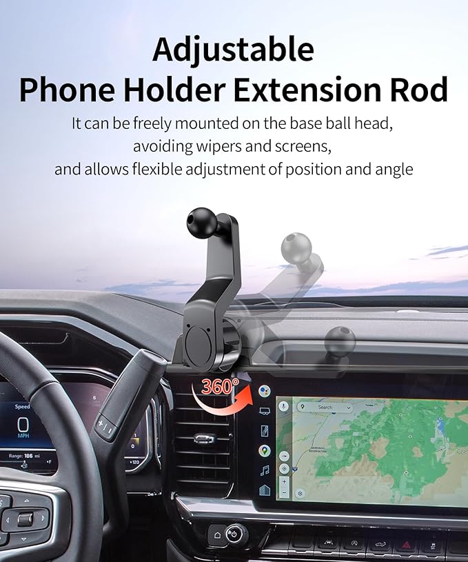 Wireless Charging Car Phone Holder for Chevrolet Silverado 1500 2022-2026/Silverado 2500 HD 2024-2026/GMC Sierra 1500 2500HD 2023-2025, 13.4" Screen Fixed Clip