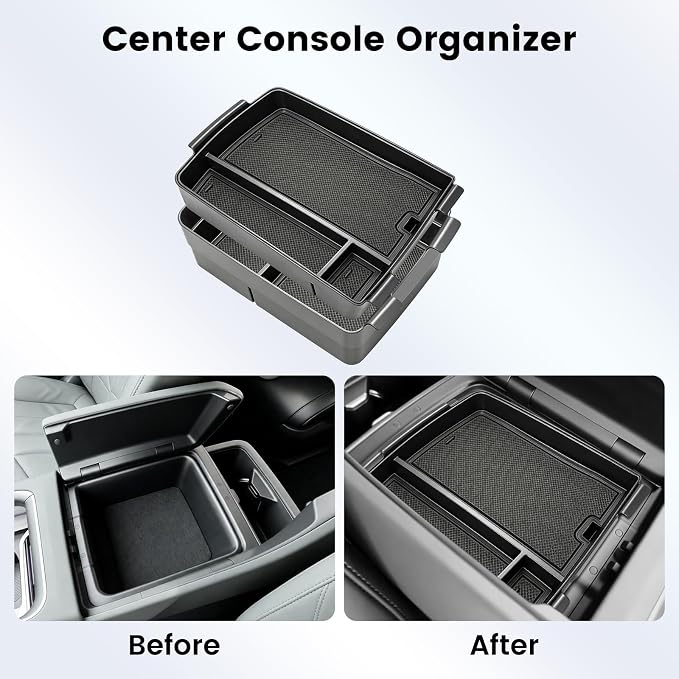 Center Console Organizer Compatible with (2PACK) 2027+ Kia Telluride (X-Line SX, X-PRO SX, SX Presitige, X-Line SX Presitige, X-PRO SX Presitige) Console Organizer Insert Tray Accessories