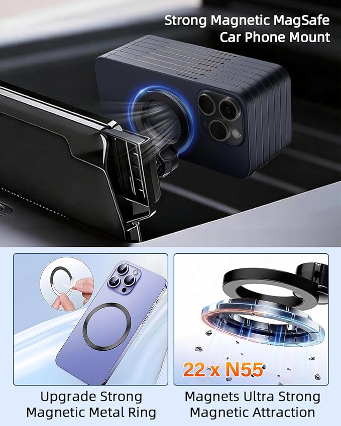 PZK Car Phone Holder for BMW X3 2025 2026 Accessories 14.9-Inch Screen Fixed Clip, BMW Car Phone Mount Compatible with Magsafe 360° Rotation Not Affect Vent Automobile Phone Cradles (Not Fit BMW X4)