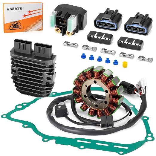 Stator & Starter Relay & Rectifier Gasket for Yamaha Rhino 700 YXR700F Viking 700 YXM700 YXC700 2014-2018