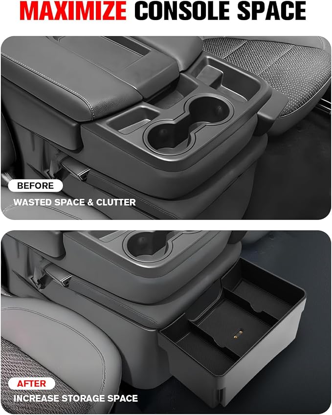 for 2019-2026 Silverado/Sierra 1500 & 2020-2026 Silverado/Sierra 2500HD/3500HD Accessories(Split-Bench Folding Seat Only) Double Layer Center Console Hanging Organizer Box