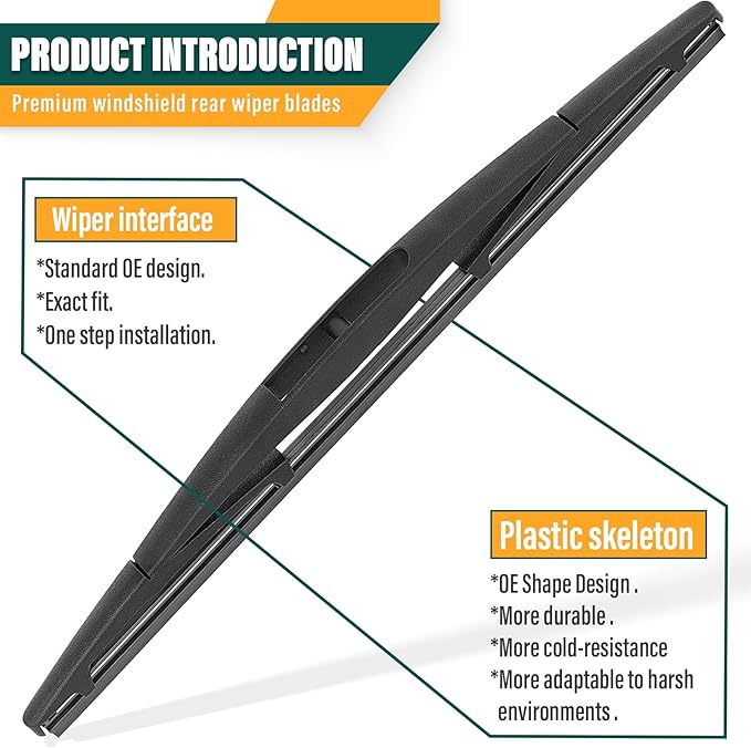 Windshield Wiper Blades Replacement for Honda CRV CR-V 2007 2008 2009 2010 2011 Original Factory Quality Front Rear Wiper Blade Set - 26" 16" 14" (Set of 3)