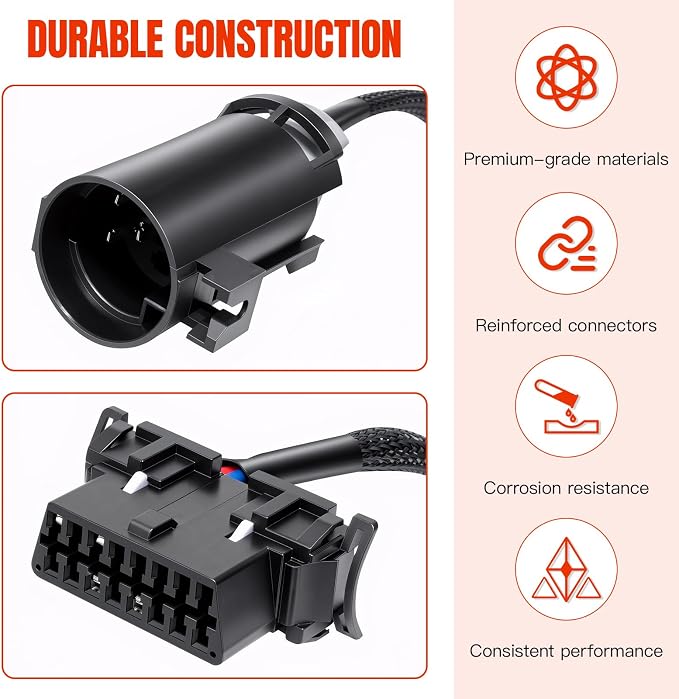OBD2 Diagnostic Adapter Connection Harness Compatible for Bobcat Service Analyzer v90, OBD2 Diagnostic Connector Tool - Black 2PCS