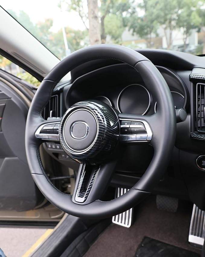 for Mazda CX-50 Mazda 3 CX-30 Steering Wheel Protective Trims Cover, Sporty Carbon Fiber Style Interior Accessories for Mazda CX50 CX 50 2023 2024 2025 Mazda 3 CX30 CX 30 2020-2024