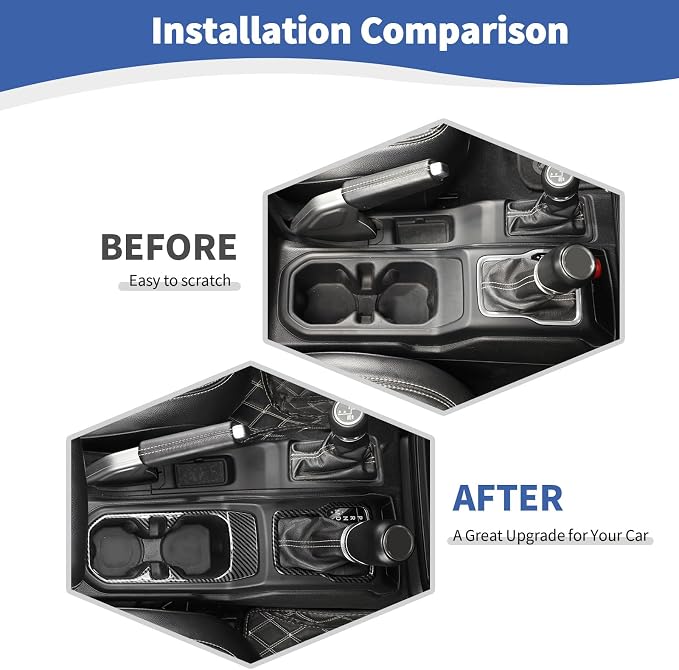 RT-TCZ for Wrangler JL Interior Trim Kit Compatible with Jeep Wrangler JL JLU Gladiator JT 2018-2023 Carbon Fiber Interior Accessories 23pcs