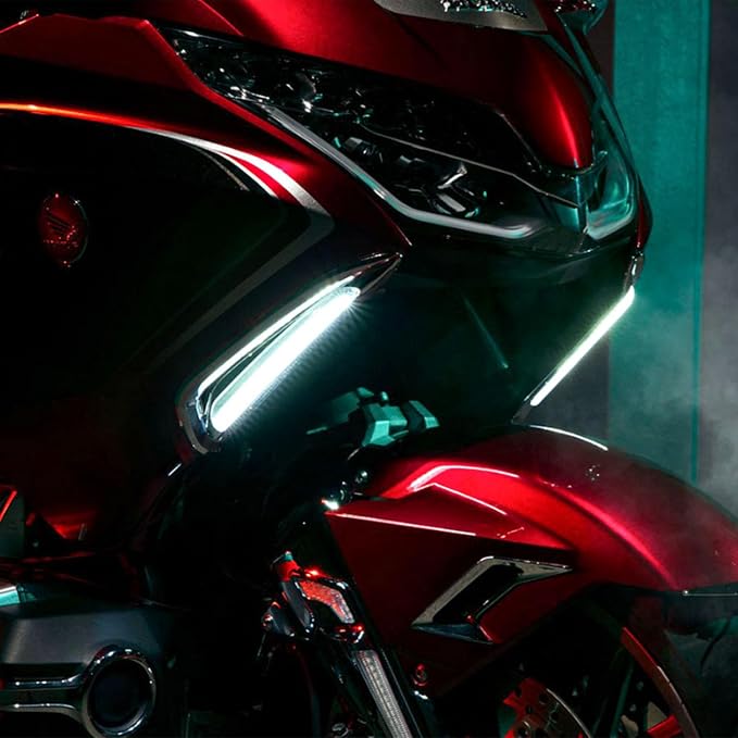 Motorcycle Front Brake LED Light NAV Turn Signal Lights Front Fork Mounted Led Lamp for Honda Goldwing GL 1800 GL1800 F6B 2018-UP 2019 2020 (Silver)
