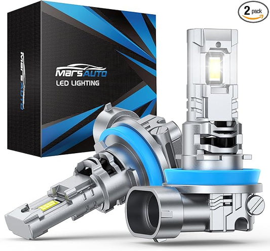 Marsauto M3A series fog light H11 white light 2-pack, 90000LM 800% Bright 6500K Cool White 60000+ Hours, 5 Min Plug-N-Play