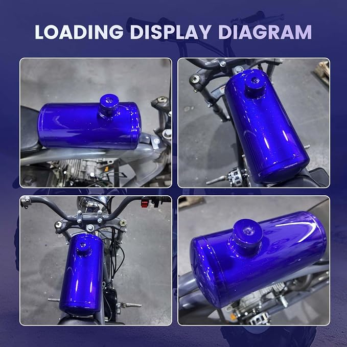 Upgraded 10x4.5" Aluminum alloy welding Gas Fuel Tank Cylinder(Premium Glossy Paint Finish Blue) For Predator 212cc 196cc/6.5HP Go Kart and Gas Mini Bike,For Coleman CT200U BT200X CT200u-ex