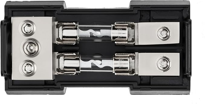 Rockford Fosgate RFFDAGU Platinum Plated AGU Style Fused Distribution Block with 1/0 AWG and 4 AWG Inputs and Two 4 AWG/8 AWG Outputs