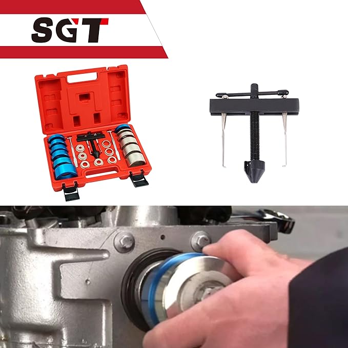 SGT Crank Bearing Camshaft Seal Installer and Remover Set,22pcs Crank Bearing Camshaft Seal,Crankshaft Camshaft Oil Seal Puller Tool Kit,Crankshaft Seal Kit for Automotive Engine Repair