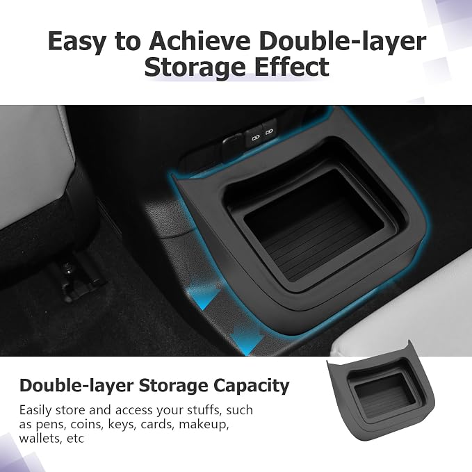 LUWU Center Console Organizer for 2024 2025 2026 Toyota Land Cruiser Accessories Armrest Storage Box Tray Rear Seat Organizer Insert Tray ABS Material Land Cruiser 250 2025 2026 Accessories