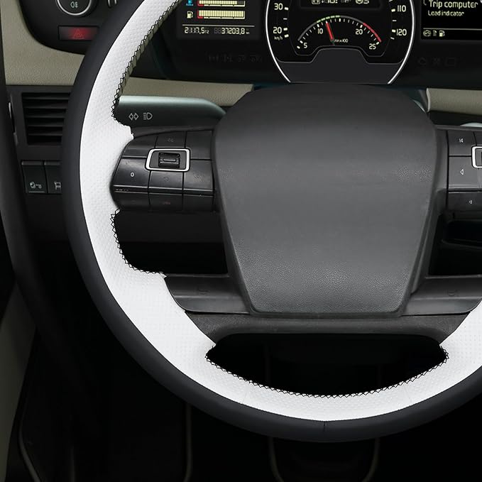MEWANT Hand Sewn 3D Style Steering Wheel Cover Wrap for Volvo VNL VNR FM FH 2017-2025 Steering Wheel Accessories for Volvo FM