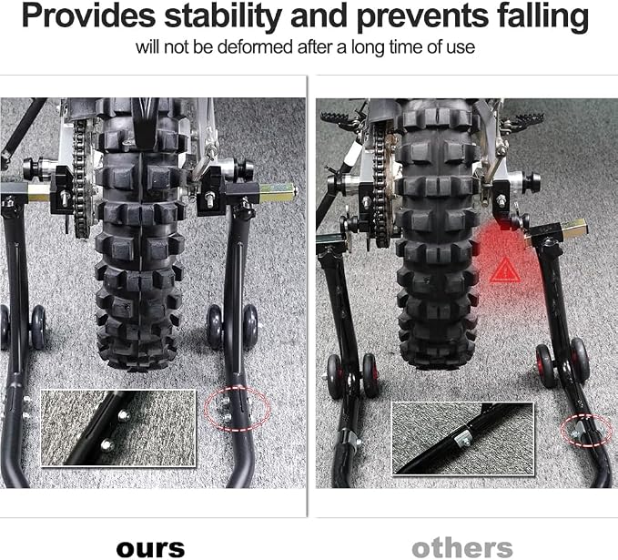 Xitomer Universal 450 lbs Motorcycle Stand Front + Rear Wheel Lift Stands, Spool-Style Lift Stand Universal Paddock Stand Powersports Stands