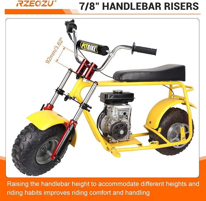 Mini Bike Front Forks Suspension Kit Replacement for Monster Mega Moto MMB80 80cc 105cc Coleman CT100U GMB100 Baja DB30 Motovox MBX10 MBX11 Trailmaster Storm 200 Parts 7/8 Handlebar Risers